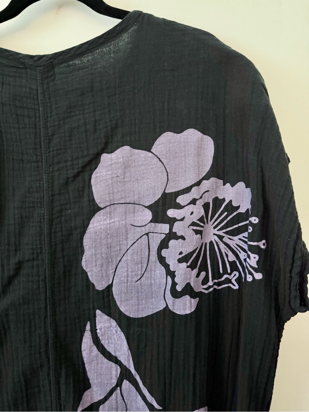 Kealopiko Black Floral Print Women’s Gauze Dress Medium - Picture 6 of 6